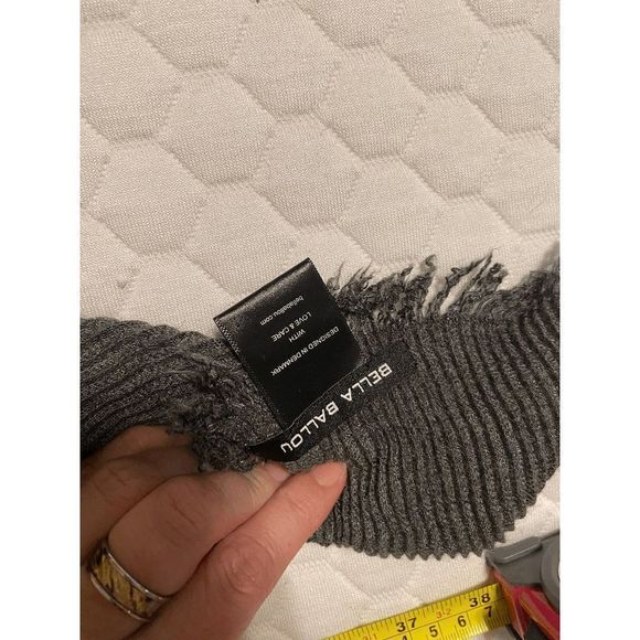 Bella Ballou Women Ribbed Gauze Scarf Gray - Picture 2 of 4